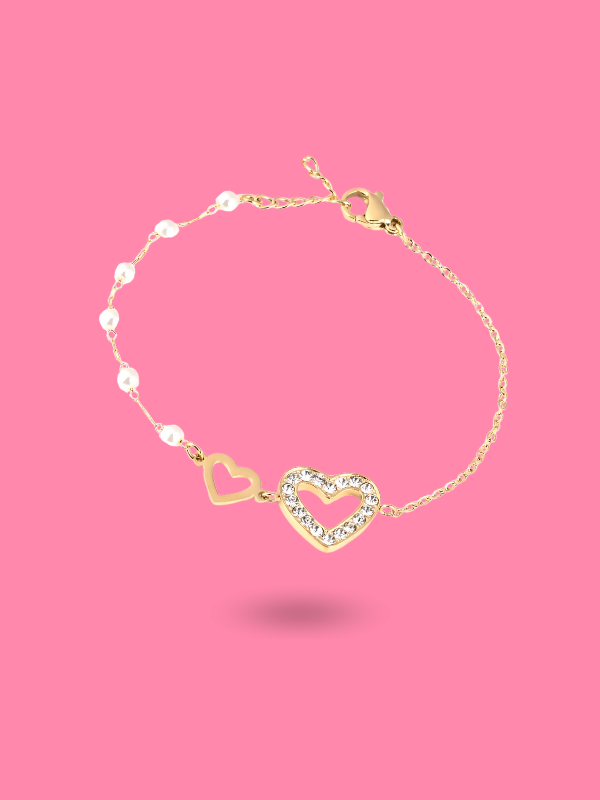 PEARL AND HEART BRACELET